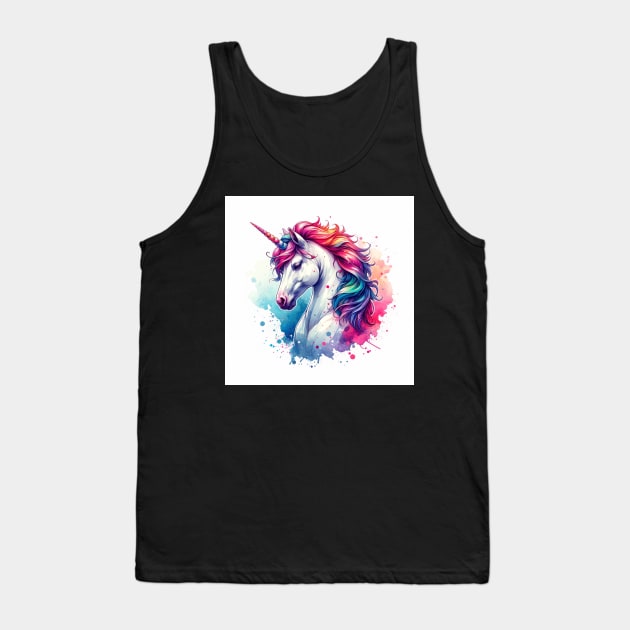 Unicorn Study - Fantasy AI Tank Top by Oldetimemercan